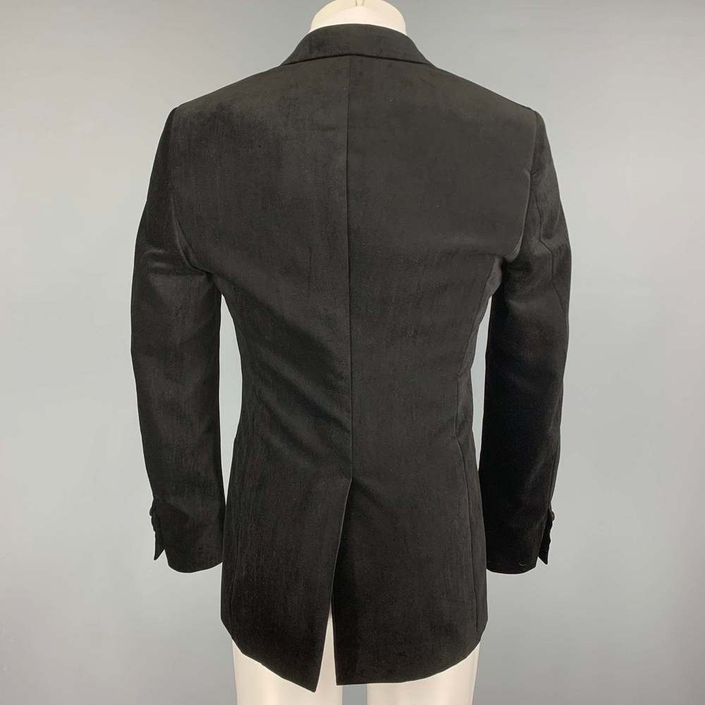 ALEXANDER MCQUEEN Black Velvet Cotton Blend Sport Coat - Picture 3 of 9